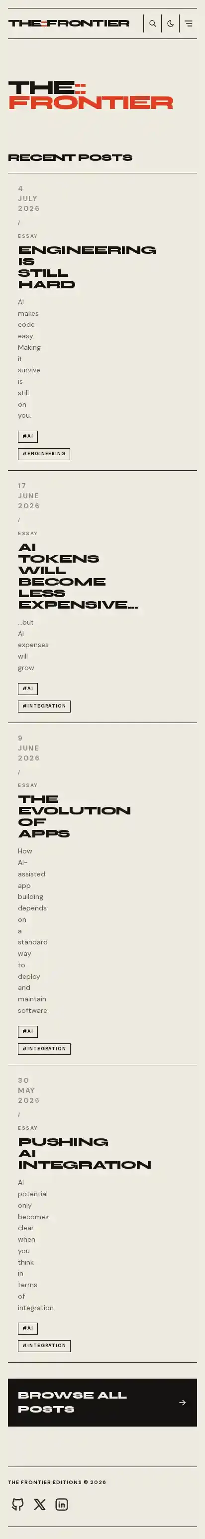 Astro Blog Template Afterimage home page on mobile