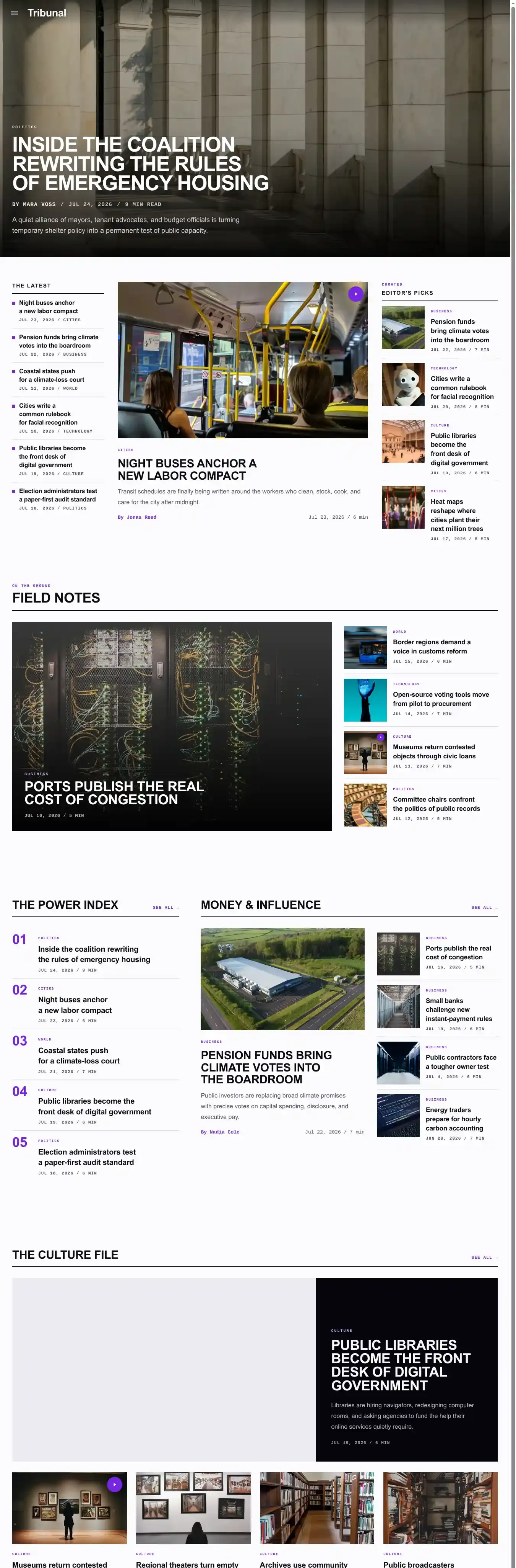Tribunal home page on desktop