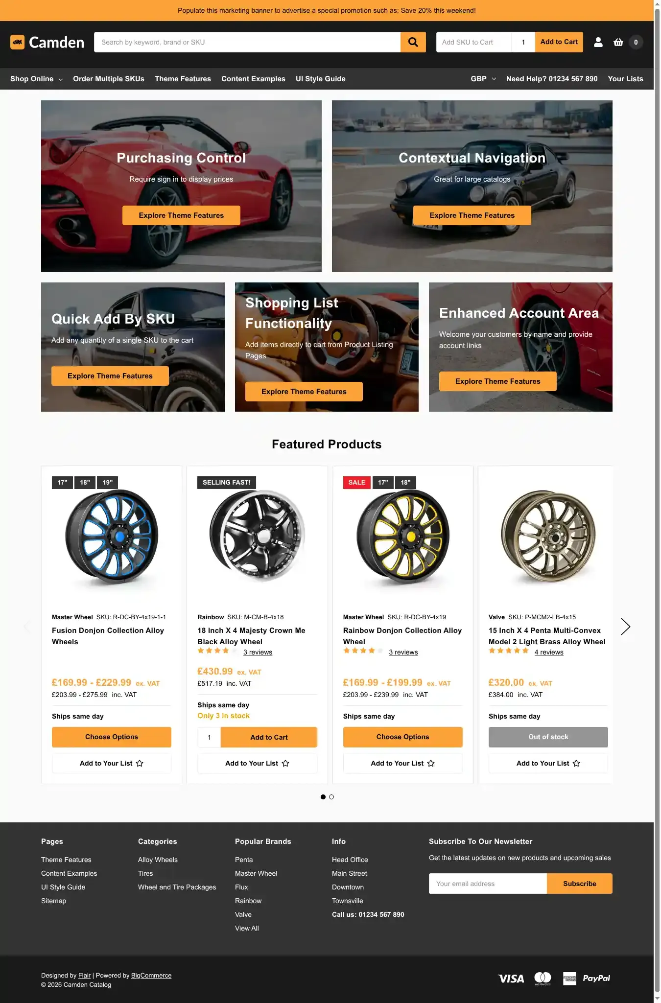 Camden Catalog home page on desktop