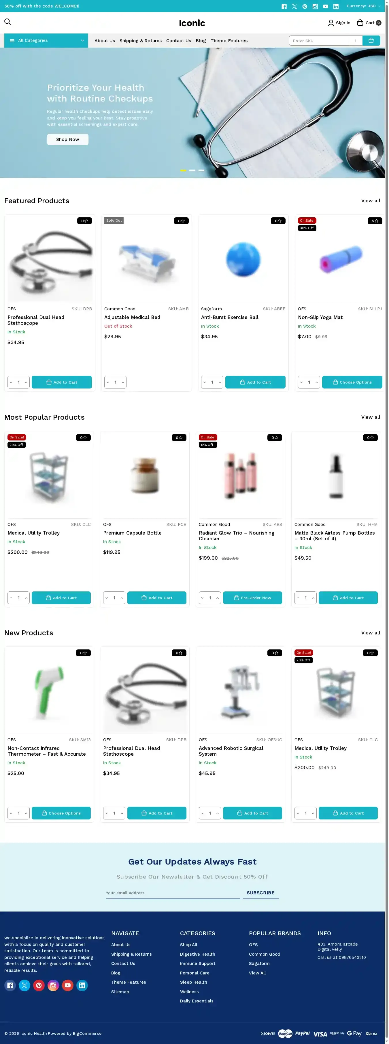 Iconic Health home page on desktop