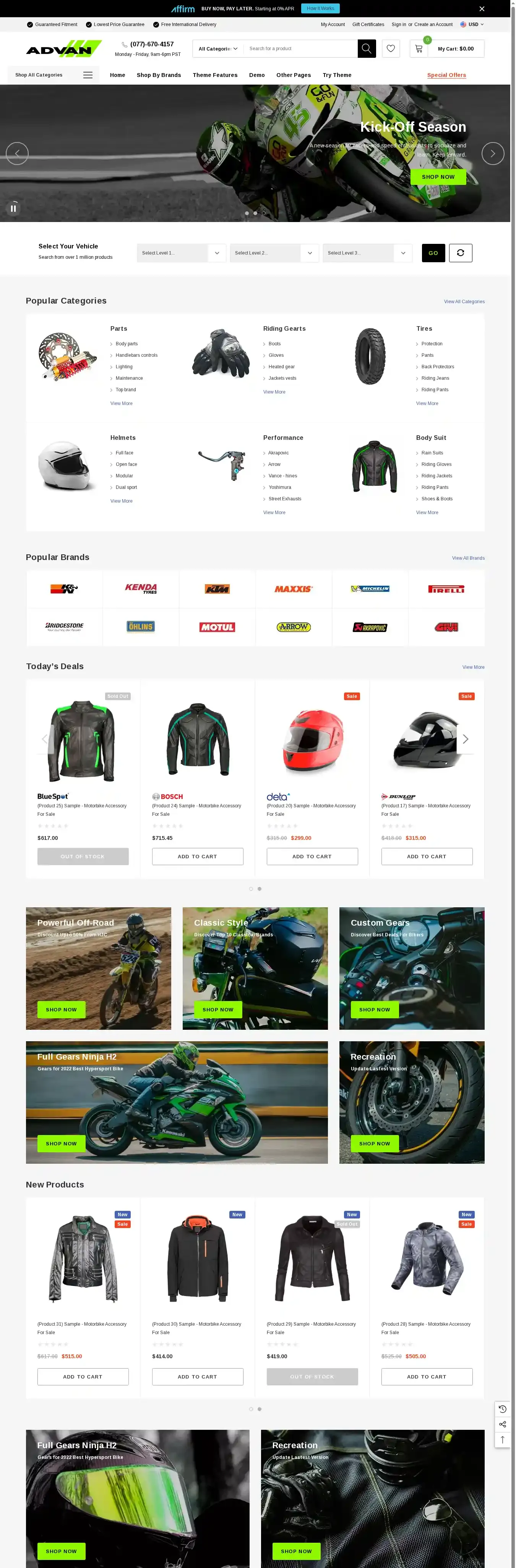 Spark Motorcycle home page on desktop