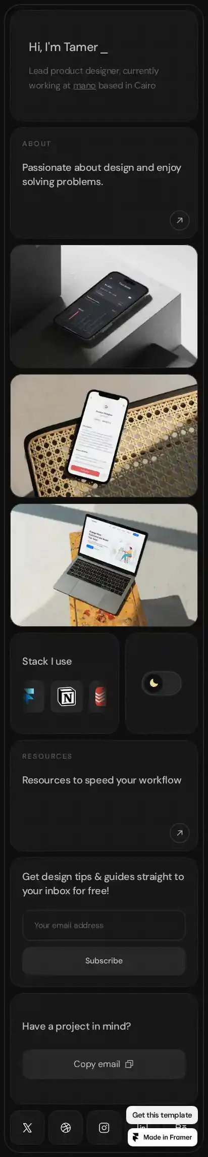 BentoX home page on mobile
