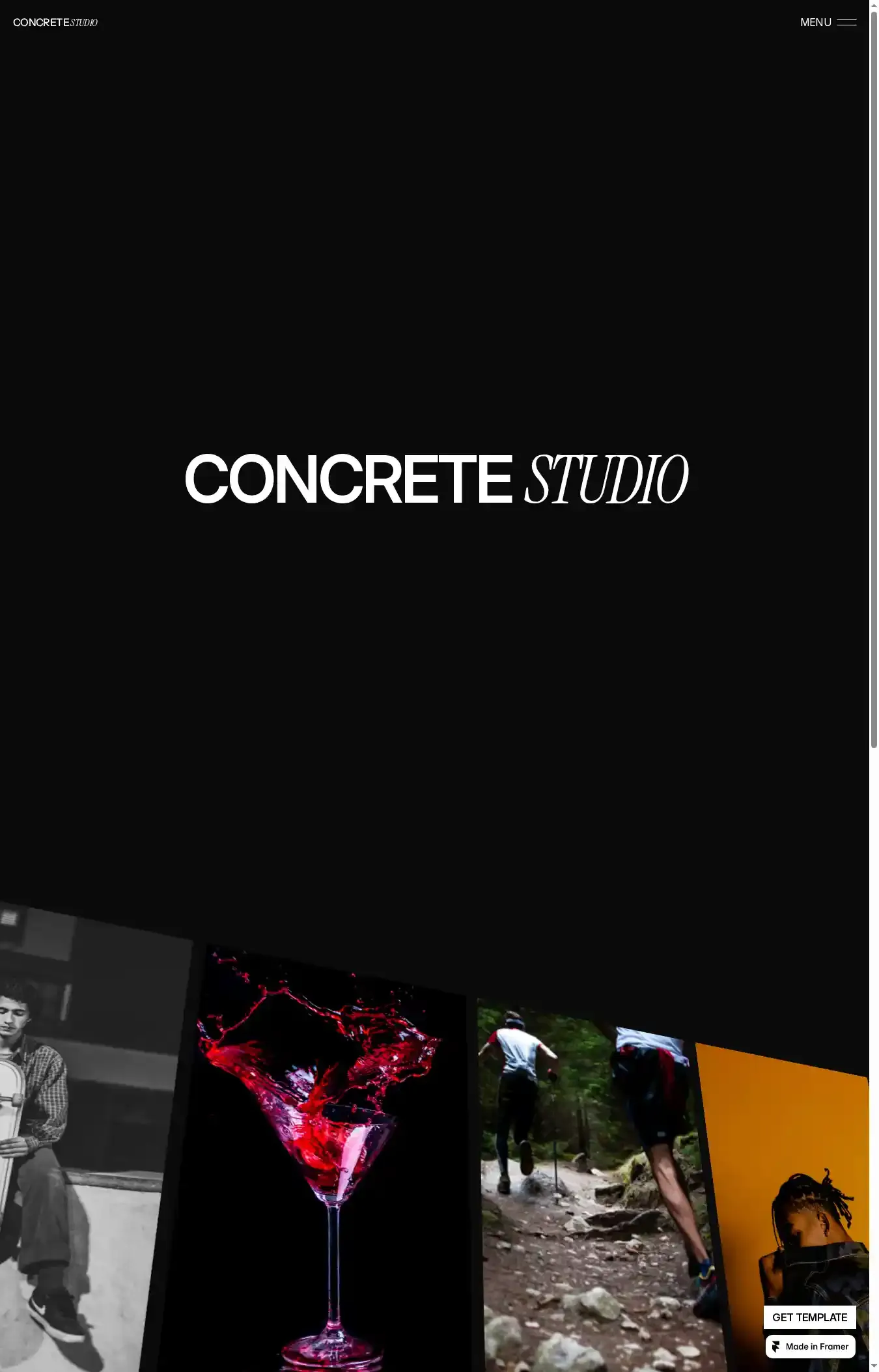 CONCRETE home page on desktop