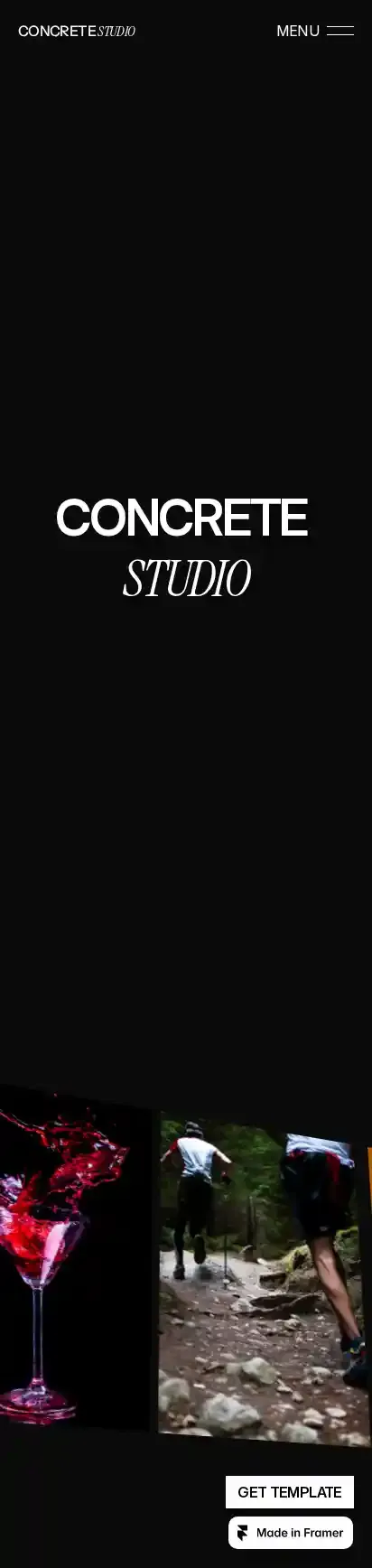 CONCRETE home page on mobile