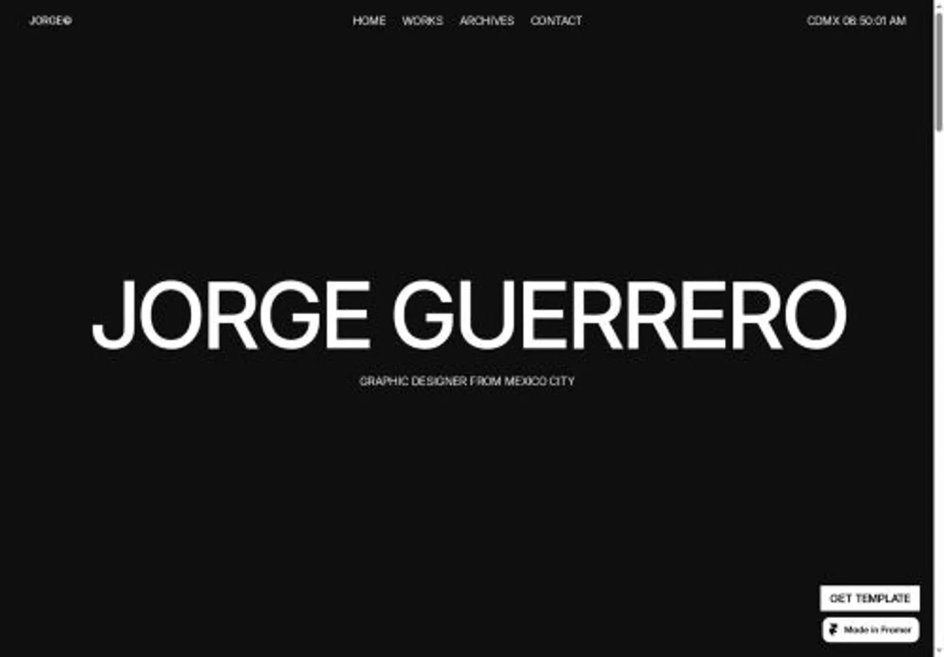JORGE home page on desktop