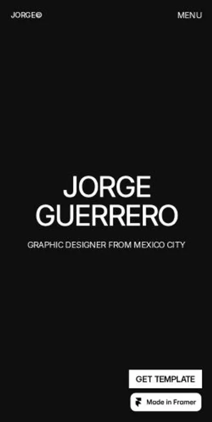 JORGE home page on mobile