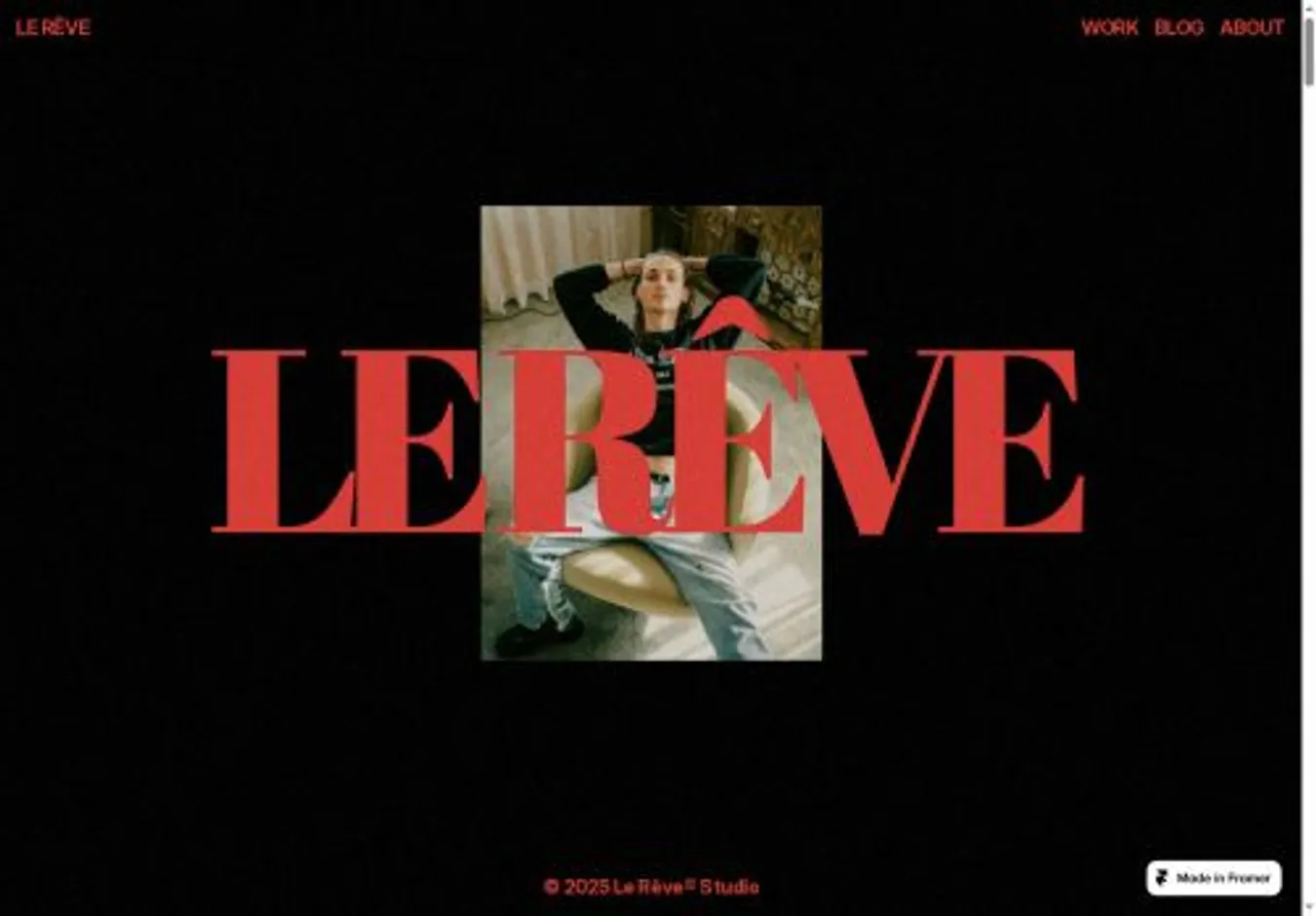 Le Reve home page on desktop