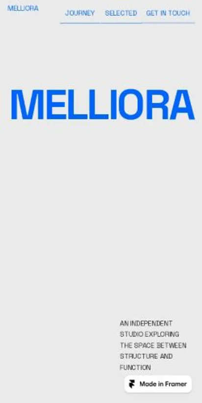 Melliora home page on mobile
