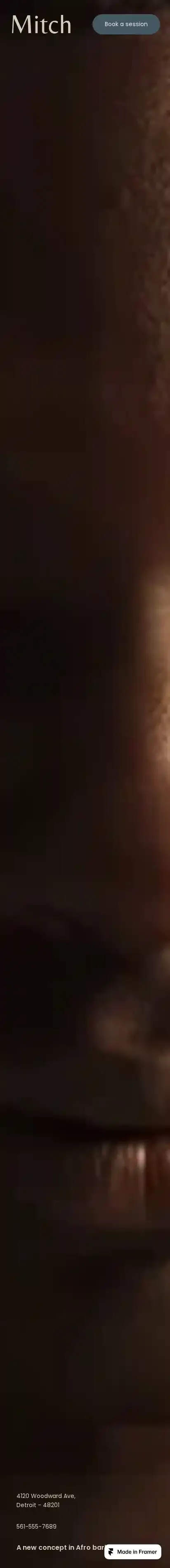 Mitch home page on mobile