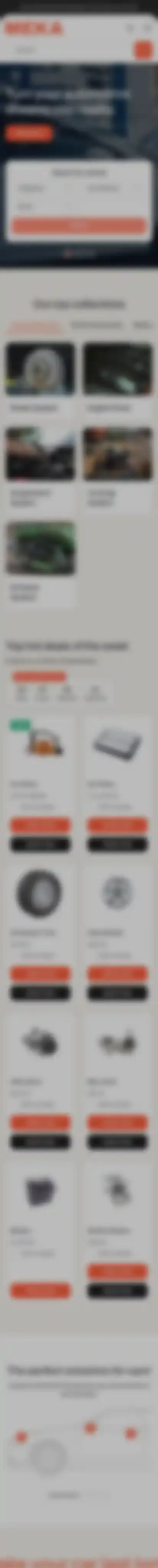 Meka home page on mobile