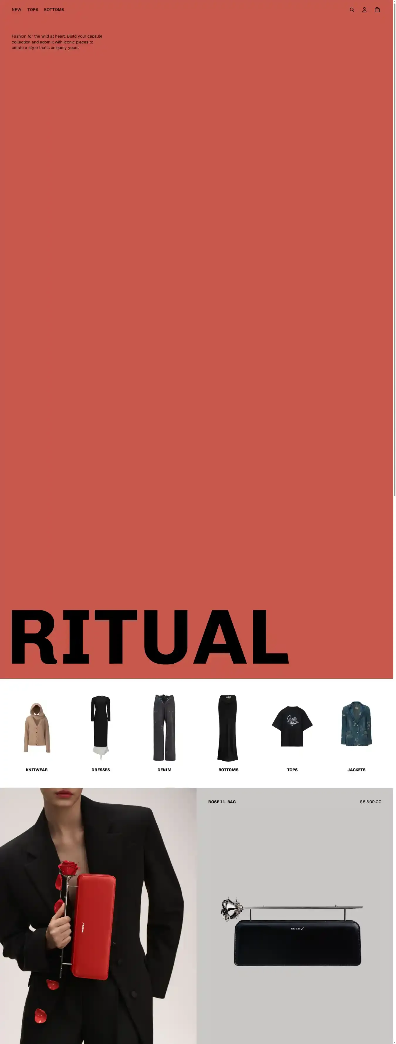 Ritual home page on desktop