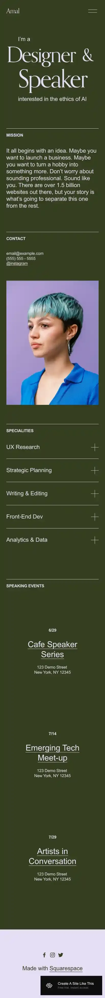 Amal home page on mobile
