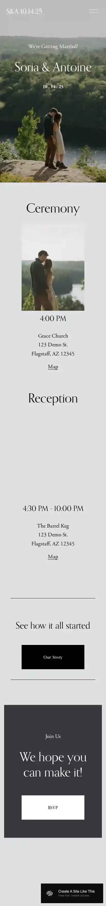 Soria home page on mobile