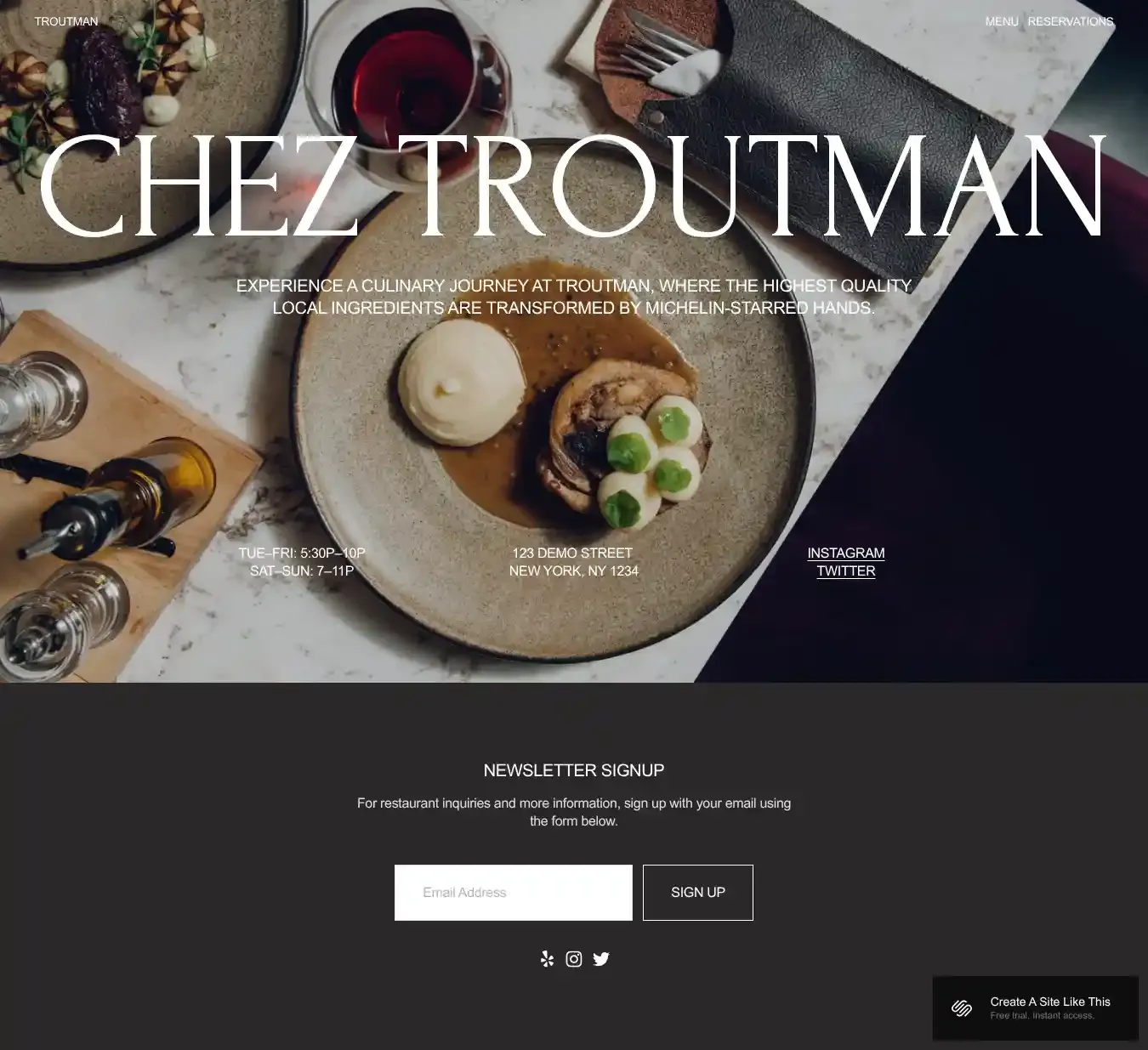 Troutman home page on desktop