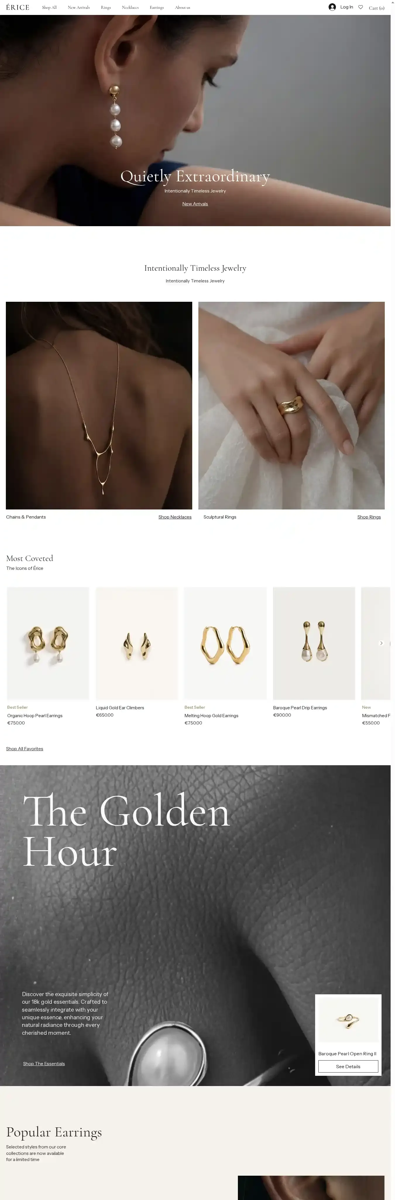 Jewelry Store (Luxurious) home page on desktop