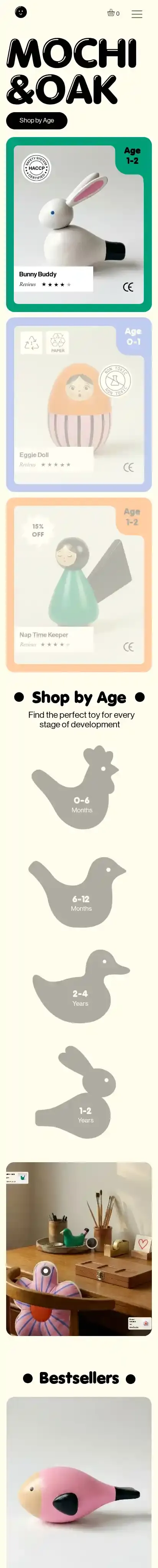 Toy Store (Retro) home page on mobile