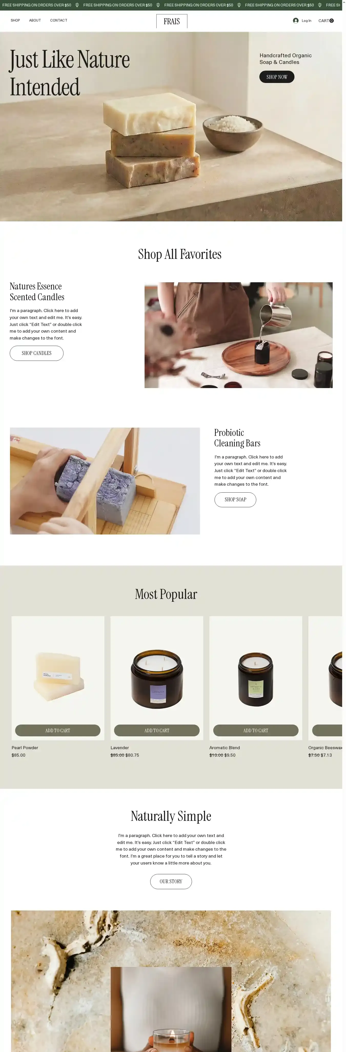 Wellness Shop (Organic) home page on desktop