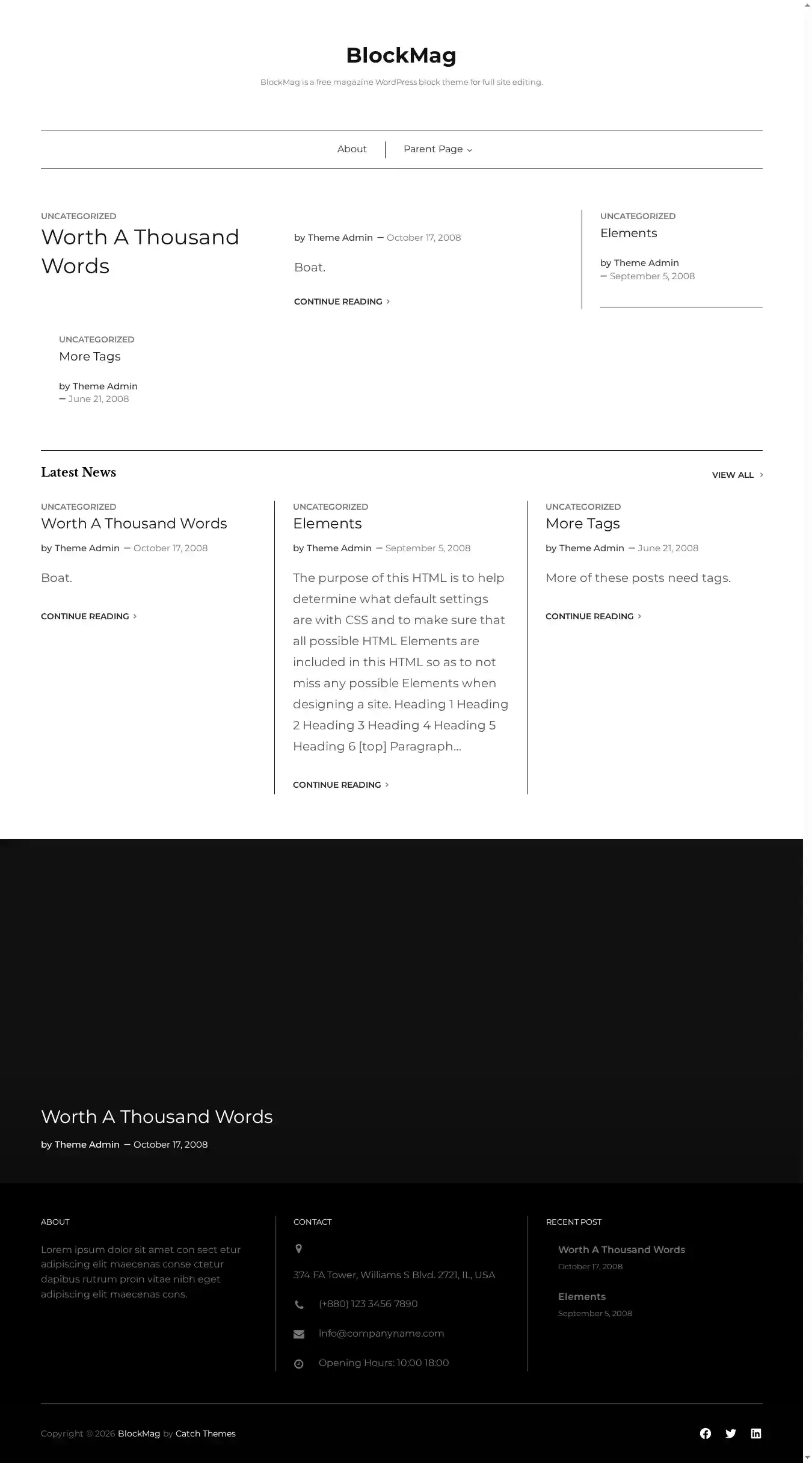 BlockMag home page on desktop