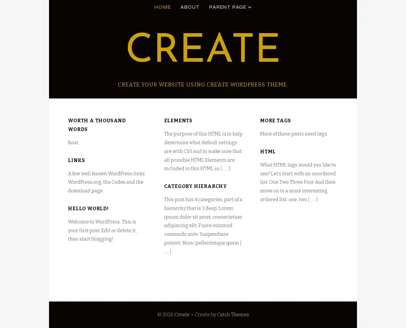 Create home page on desktop