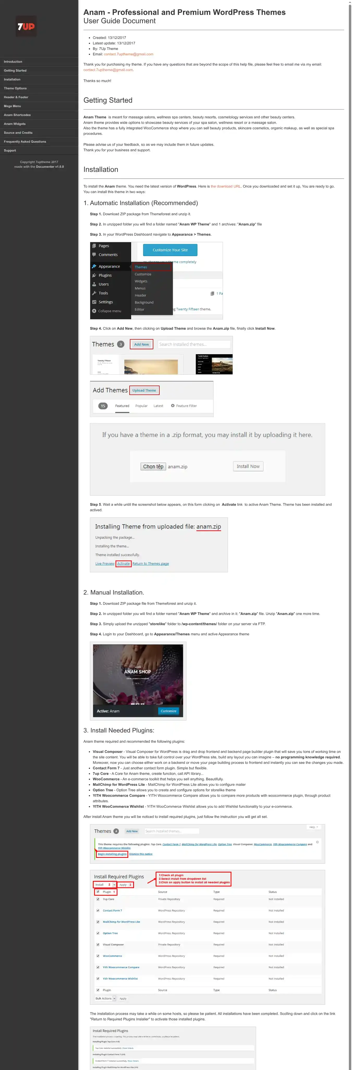 Spa home page on desktop