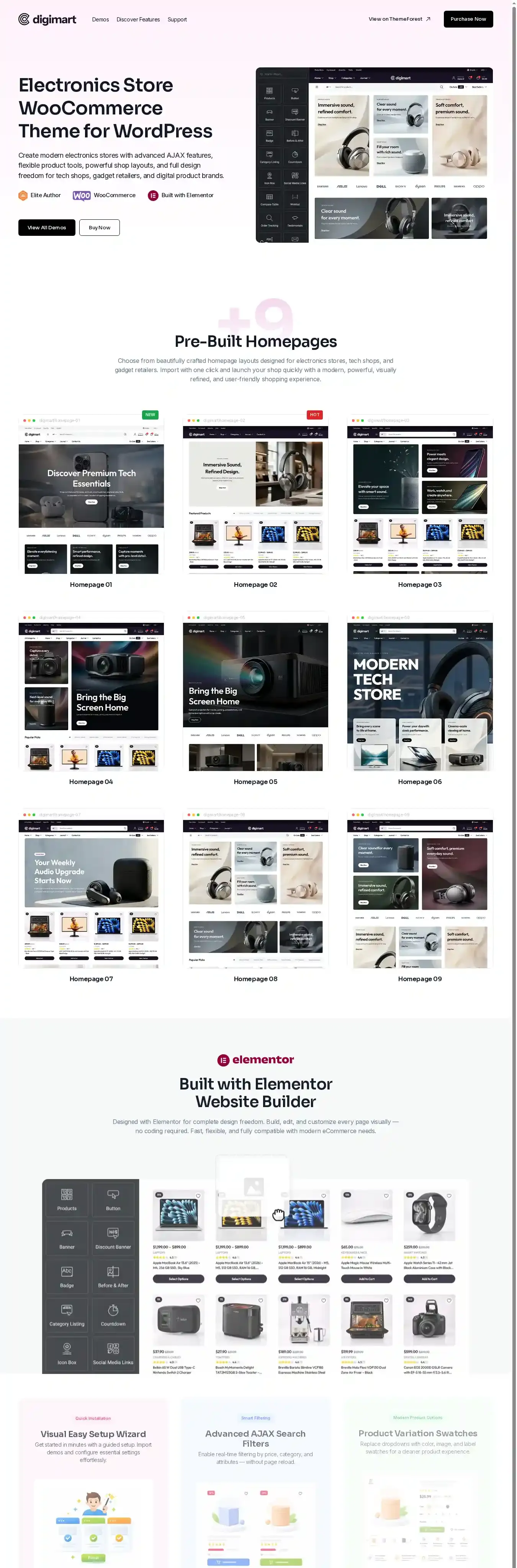 Digimart home page on desktop