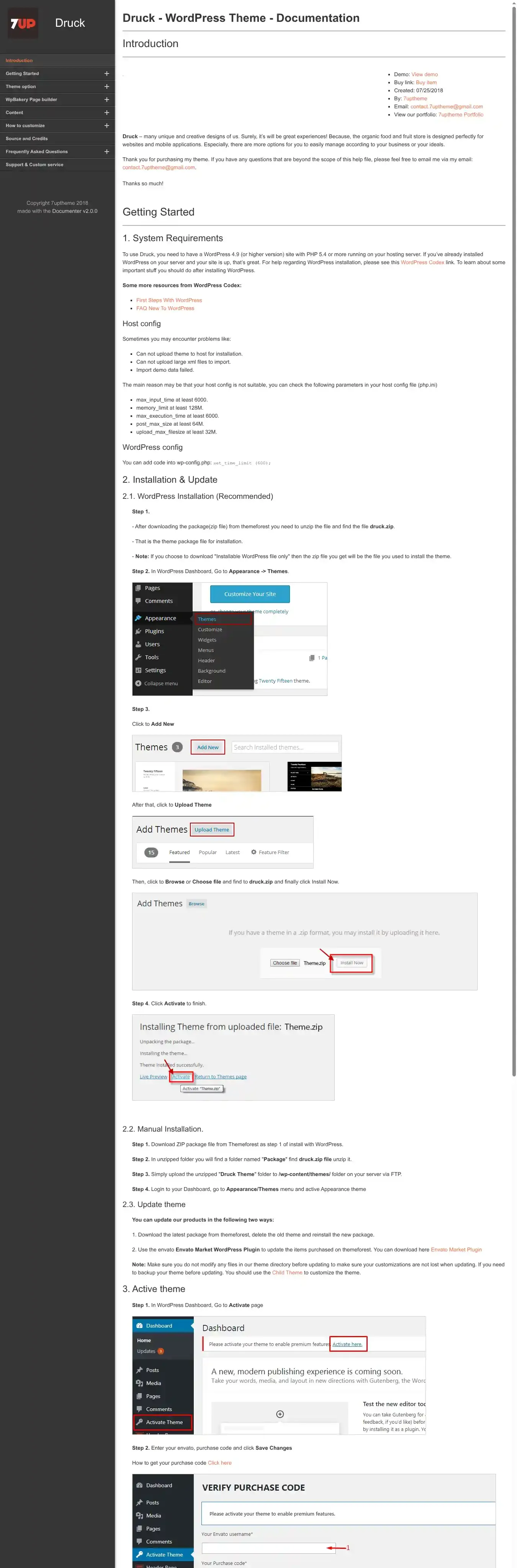 Druck home page on desktop