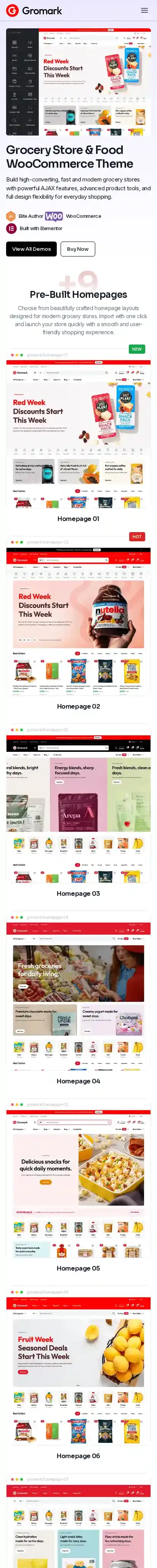 Gromark home page on mobile