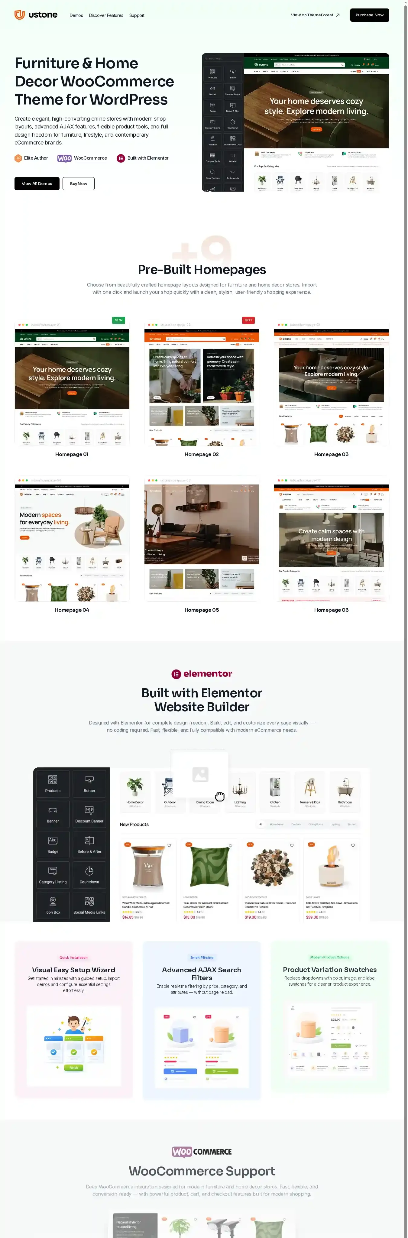 Ustone home page on desktop